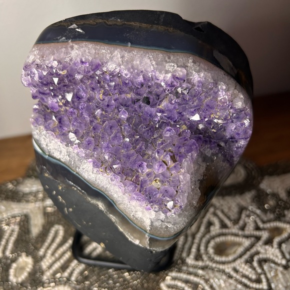 Amethyst Crystal Geode on Stand - Picture 8 of 8